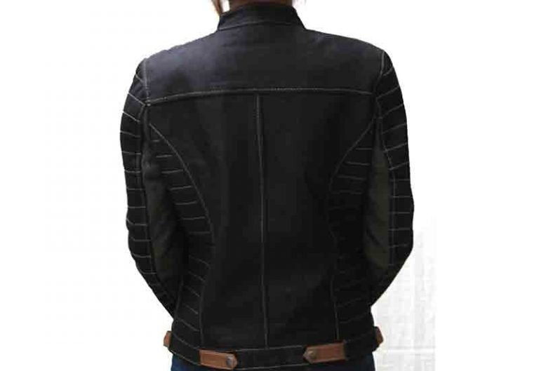 Alia Metallic Black Real Leather Jacket - Image 2