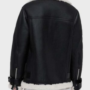 Alternative view of Shearling Coller Women’s Stylish Black Biker Jacket