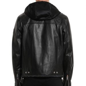 Alternative view of 13 Reasons Why Ross Butler Zach Dempsey Leather Jacket with Hood