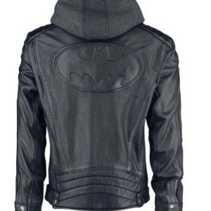 Alternative view of Dark Knight Batman Leather Hoodie Jacket