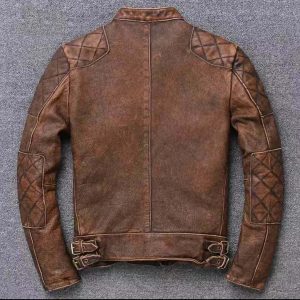 Alternative view of Mens Brown Biker Classic Real Leather Jacket