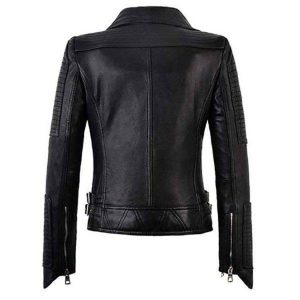 Alternative view of Women Genuine Sheepskin Biker Leather Jacket