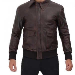 Alternative view of Billy Hargrove Stranger Things Brown Leather Jacket