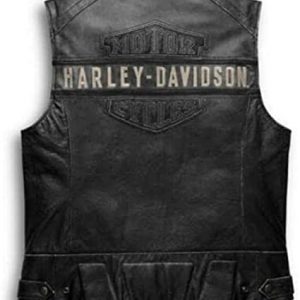 Alternative view of New Harley Vest HD Men's Passing Link Vest Starts Rugged Cow Leather Jacket Top