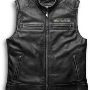 New Harley Vest HD Men's Passing Link Vest Starts Rugged Cow Leather Jacket Top