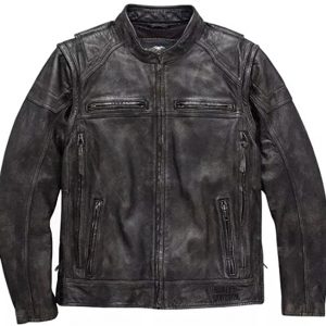 Harley Davidson Men’s Dauntless Convertible Motorcycle Leather Jacket