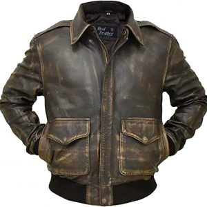 A2 Aviator Flight Bomber Distressed Leather Jacket