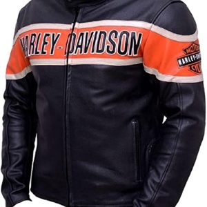 Harley Davidson Biker Leather Jacket Victoria Lane Style Motocycle