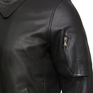 Alternative view of Mens Leather Black Biker Jacket Genuine Cowhide Analine