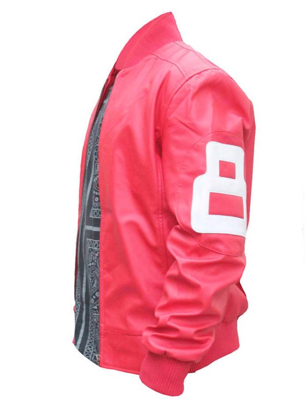 8 Ball Pink Bomber Leather Jacket - Image 3
