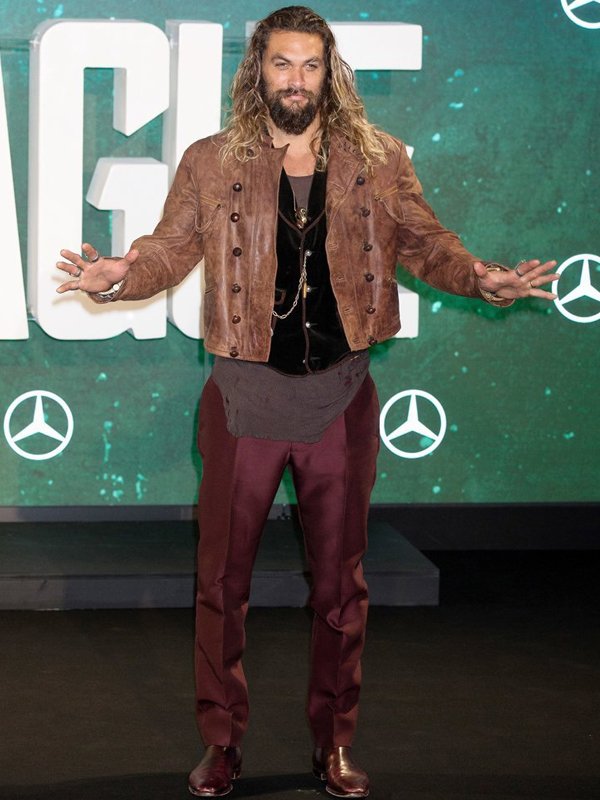 Justice League Aquaman Brown Leather Jacket - Image 3