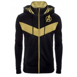 Avengers Endgame Costume Gold Black Hooded Jacket