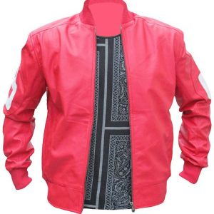 Alternative view of 8 Ball Pink Bomber Leather Jacket
