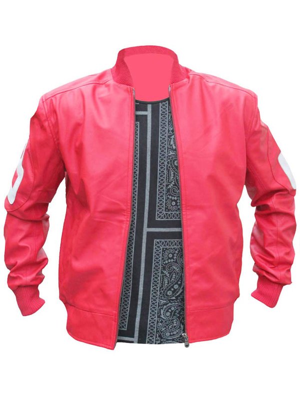 8 Ball Pink Bomber Leather Jacket - Image 2