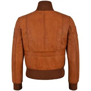 Top Gun Tan Brown Leather Bomber Jacket
