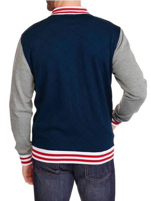 Captain America Blue Varsity Bomber Jacket - Image 2