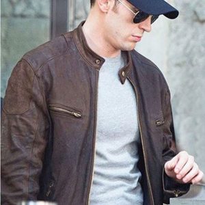 Captain America Civil War Chris Evans Brown Leather Jacket