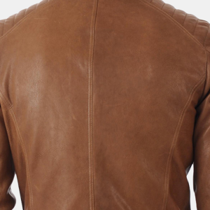 Alternative view of Mens Brown Biker Classic Real Leather jacket