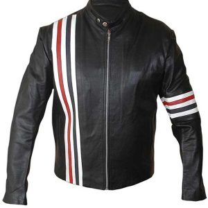 Alternative view of Captain America Motorcycle Leather Jacket