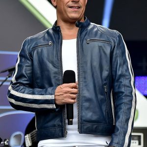 Vin Diesel Fast and Furious 9 Dominic Toretto Blue Leather Jacket