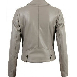 Alternative view of Grey Biker Style Women Leather Jacket