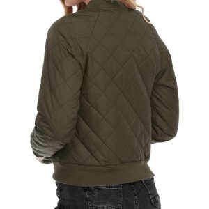 Alternative view of Evie MA-1 Army Green Quilted Bomber Jacket