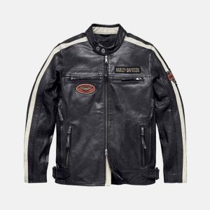 Men's Harley Davidson Command Motorcycle Mid-Weight Leather Jacket
