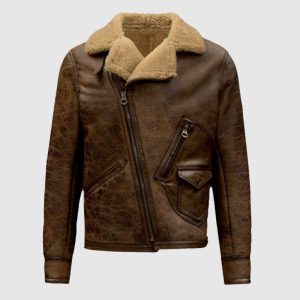 Aquaman Justice League Brown Leather Fur Jacket