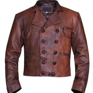 Alternative view of Justice League Aquaman Brown Leather Jacket