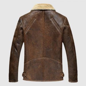 Alternative view of Aquaman Justice League Brown Leather Fur Jacket