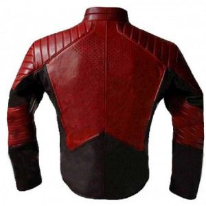 NEW SUPERMAN MAN OF STEEL SMALLVILLE BLACK AND RED LEATHER SHIELD JACKET