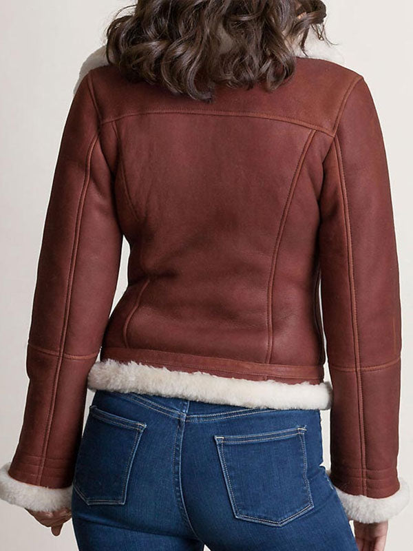 Madeline Shearling Sheepskin Leather Jacket - Image 2