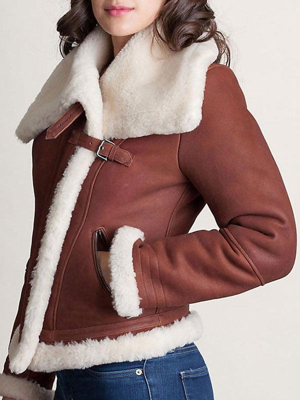 Madeline Shearling Sheepskin Leather Jacket - Image 3
