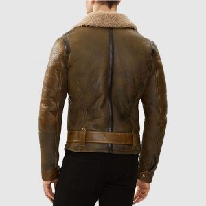 Alternative view of Men B3 Aviator Shearling Brown Sheepskin Leather Flight Bomber Jacket