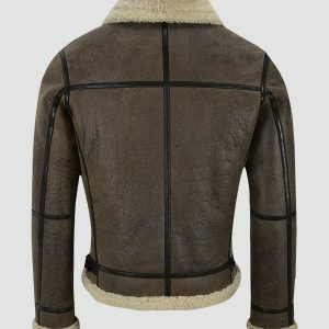Alternative view of Mens Air Force Shearling Brown Leather Jacket