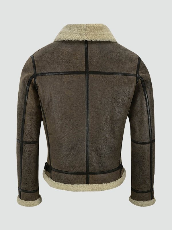 Mens Air Force Shearling Brown Leather Jacket - Image 2