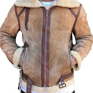 Mens B3 Shearling Tan Brown Leather Jacket