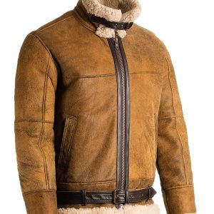 Alternative view of B3 shearling Brown Mens aviator jacket