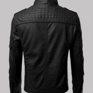 Alternative view of Men’s Black Biker Slim Fit Leather Jacket