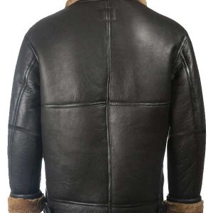 Alternative view of Men's Black Sheepskin Leather Shearling Jacket