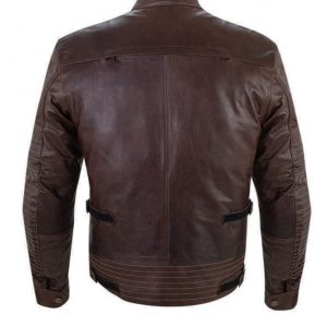 Alternative view of Men's Brown Leather Biker Jacket