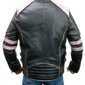 Alternative view of Mens Cafe Racer Distressed Leather Jacket