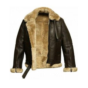 Mens FUR Aviator Flying Pilot Bomber Jacket