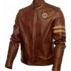 Mens Lotus Brown Leather Jacket