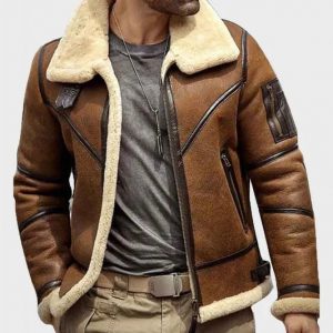 Alternative view of Men's B3 Sheepskin Leather Aviator Jacket