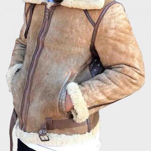 Alternative view of Mens B3 Shearling Tan Brown Leather Jacket