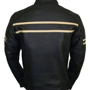 Alternative view of Mens Cafe Racer Retro Black Biker Jacket
