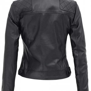 Alternative view of Asti Black Leather Ladies Biker Jacket