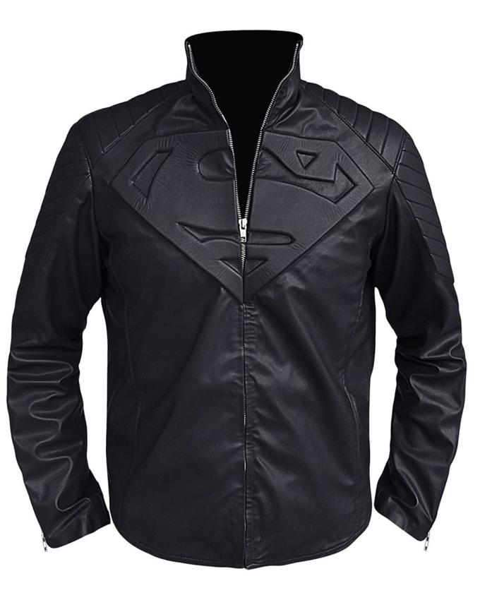 Superman Man of Steel Smallville Black Leather Jacket