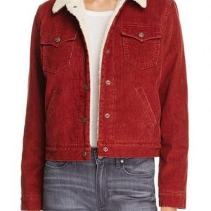 Alternative view of Nancy Wheeler Stranger Things Red Fur Jacket